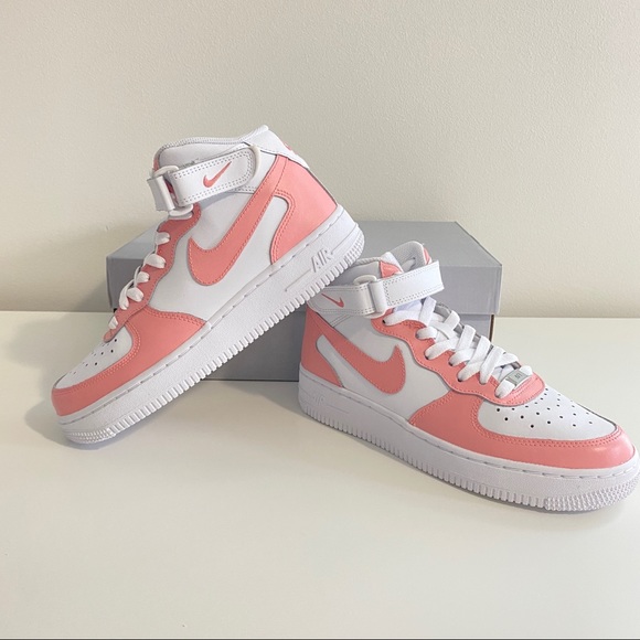 Custom Nike Air Force 1 Mids Light Pink - Picture 9 of 10